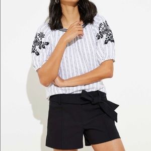 NWT Loft tie waist shorts size 2 in black